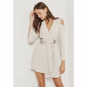 Topshop Nude Off-the-Shoulder Dress - Size 4